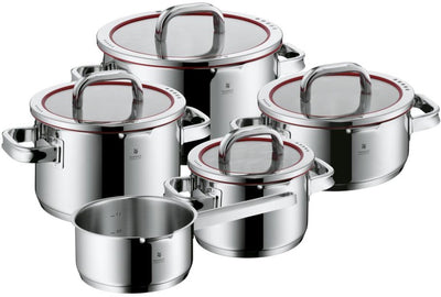 WMF Funktion4 - Pfannenset - 5-teilig - induktionsgeeignet - Edelstahl - mit Deckel