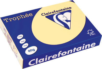 Clairefontaine Trophäe-Farbpapier, A4, 80 g, 500 Blatt, Kanariengelb