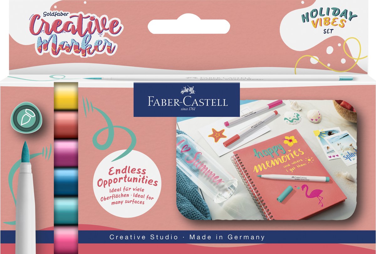 Faber-Castell Marker – Creative Goldfaber – Pinselspitze B – Set Holiday Vibes – FC-161013