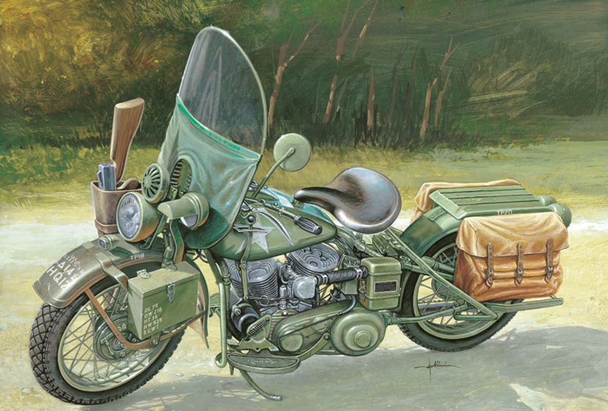 Italeri 7401 – Motorradmodell WLA 750 im Maßstab 1:9 – Modellbausatz