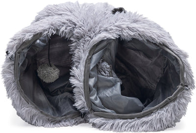 Beeztees Kätzchen Nona – Katzentunnel – Grau – 90 x 25 x 25 cm