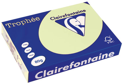 Clairefontaine Trophäe-Farbpapier, A4, 80 g, 500 Blatt, hellgrün
