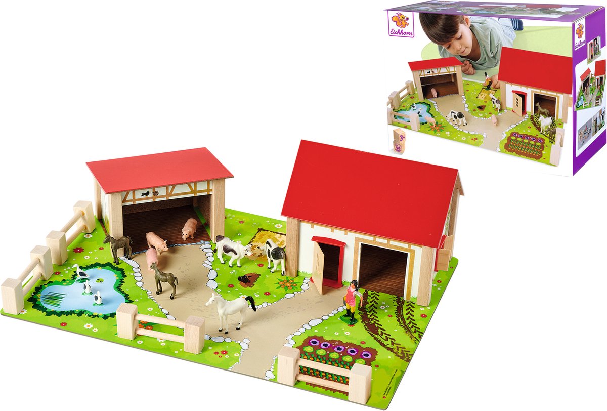 Eichhorn Holzfarm mit Accessoires 20dlg.