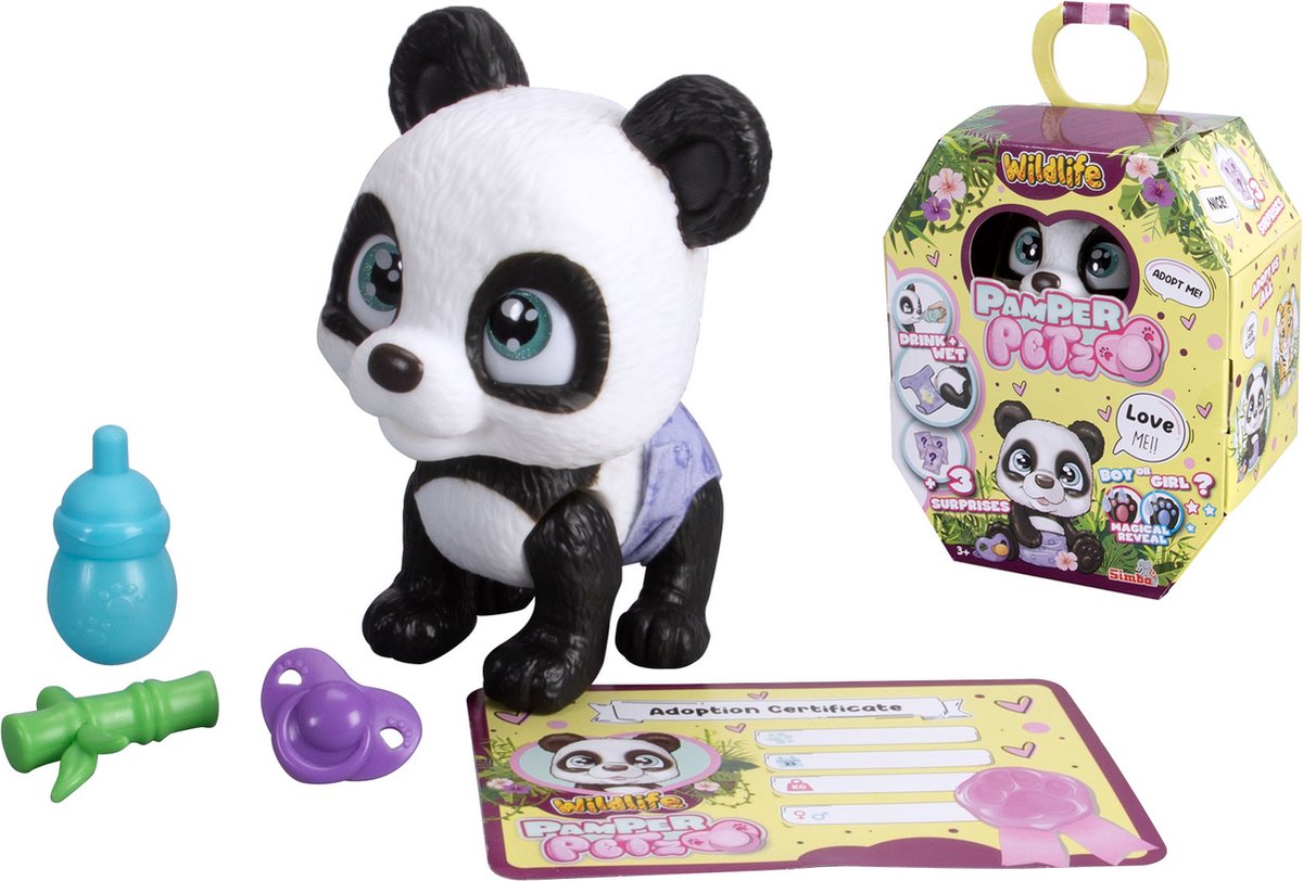 Simba - Pamper Petz - Panda - Trink- und Pinkelfunktion - Windel mit Farbwechselfunktion - ab 3 Jahren