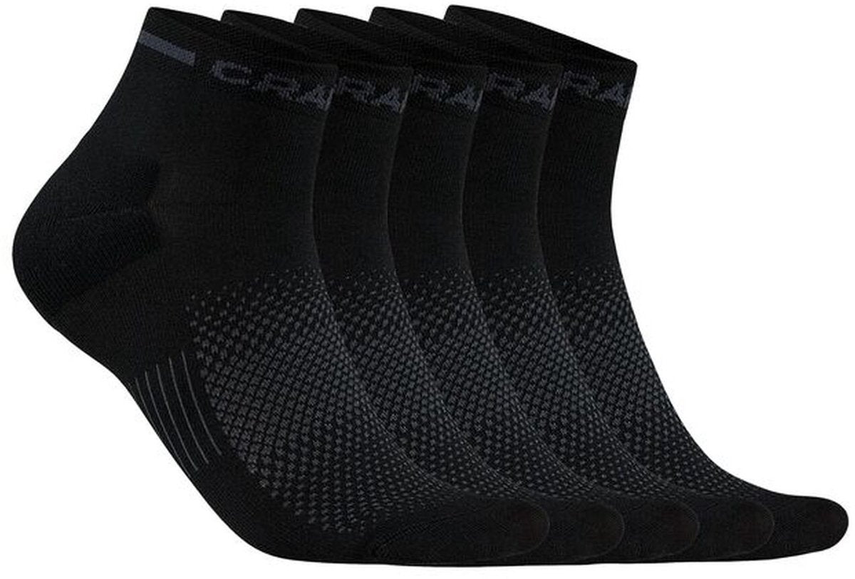 Craft Active Mid Sock 5er-Pack Unisex-Sportsocken – Schwarz