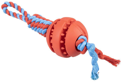 Duvo Plus Playtime Seilspielzeug Rubrop Tugger mit Ball für Hunde 33x8x8cm rot