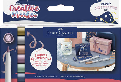 Faber-Castell Marker – Creative Goldfaber – Pinselspitze B – Set Happy Celebration – FC-161006