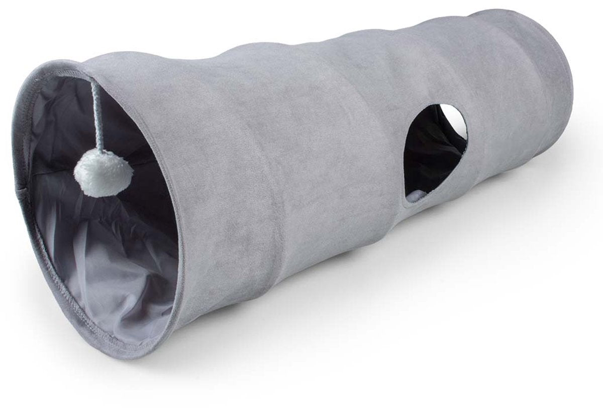Duvo plus Playtime Spieltunnel schnurrend für Katzen L-80x25x25cm grau