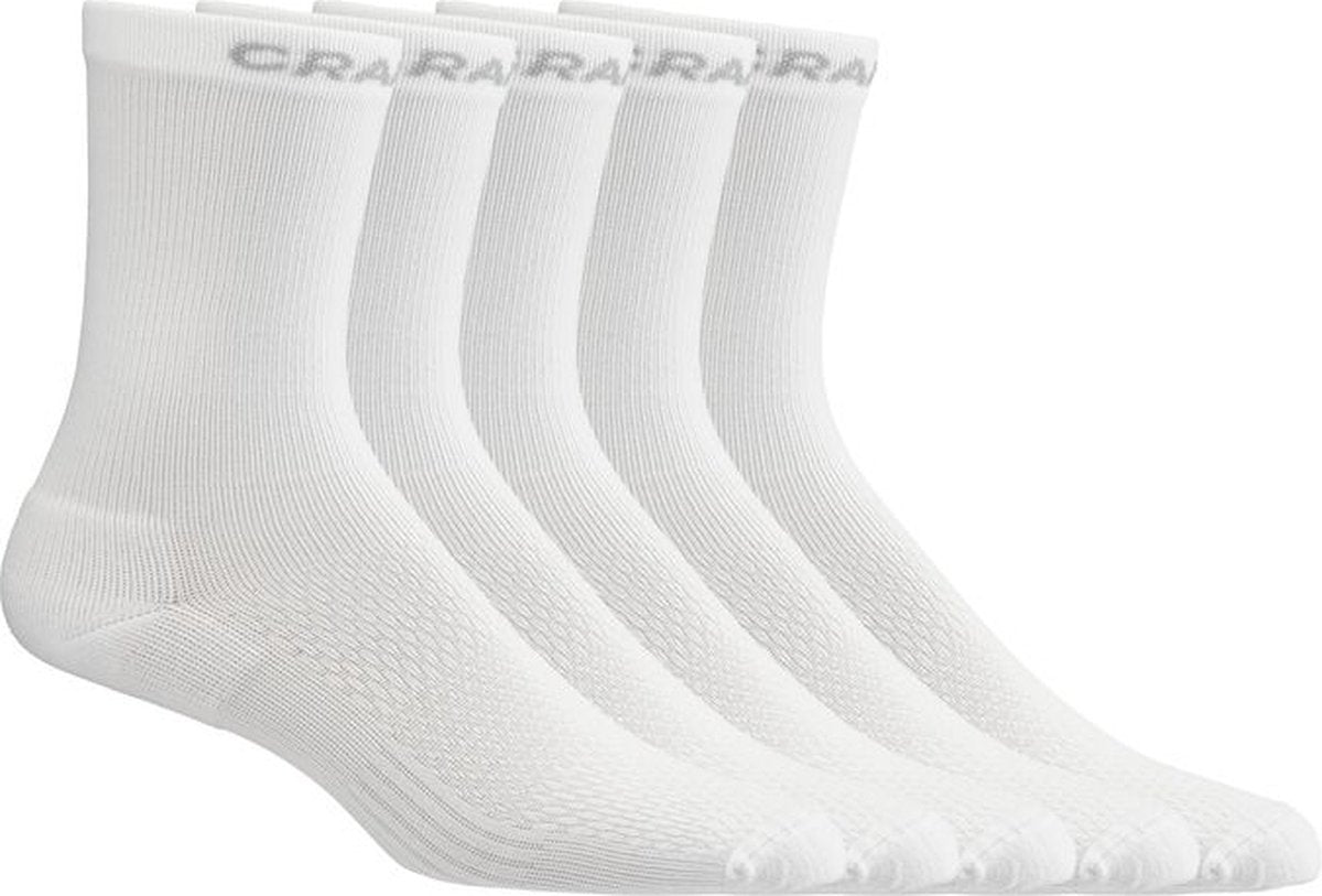 Craft Active High Sock 5er-Pack Unisex-Sportsocken – Weiß