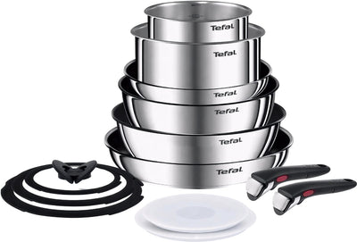 Tefal Ingenio Emotion Pfannenset – 13-teilig – Induktionspfannenset – inklusive Deckel – Edelstahl – stapelbar – für alle Herdarten geeignet