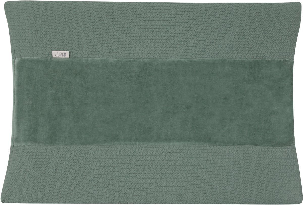Witlof Wickelauflagenbezug für Kinder, waldgrüne Wellen, 70 x 50 cm