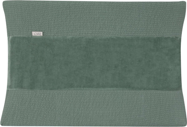 Witlof Wickelauflagenbezug für Kinder, waldgrüne Wellen, 70 x 50 cm