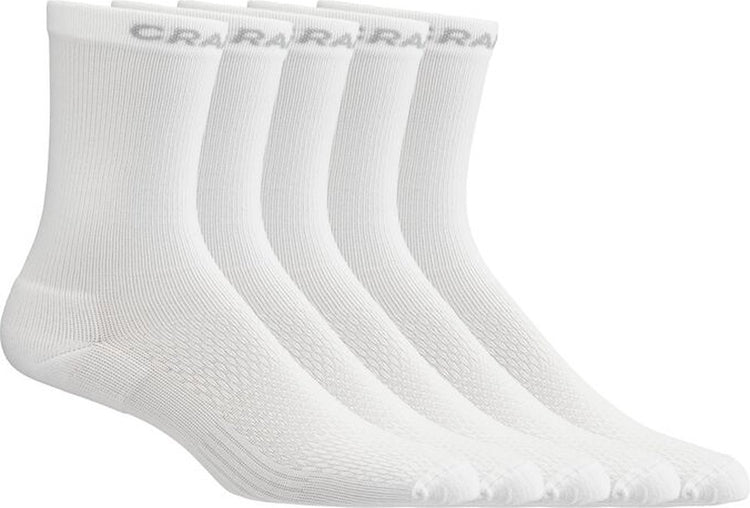 Craft Active High Sock 5er-Pack Unisex-Sportsocken – Weiß