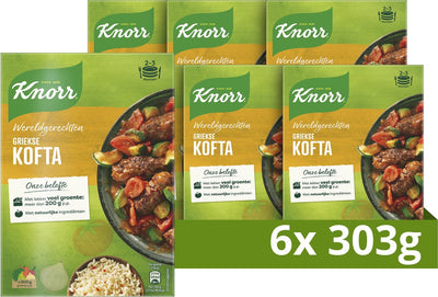 Knorr Weltgerichte Kofta – Griechisch – schnell, einfach und mit viel Gemüse – 6 x 303 g