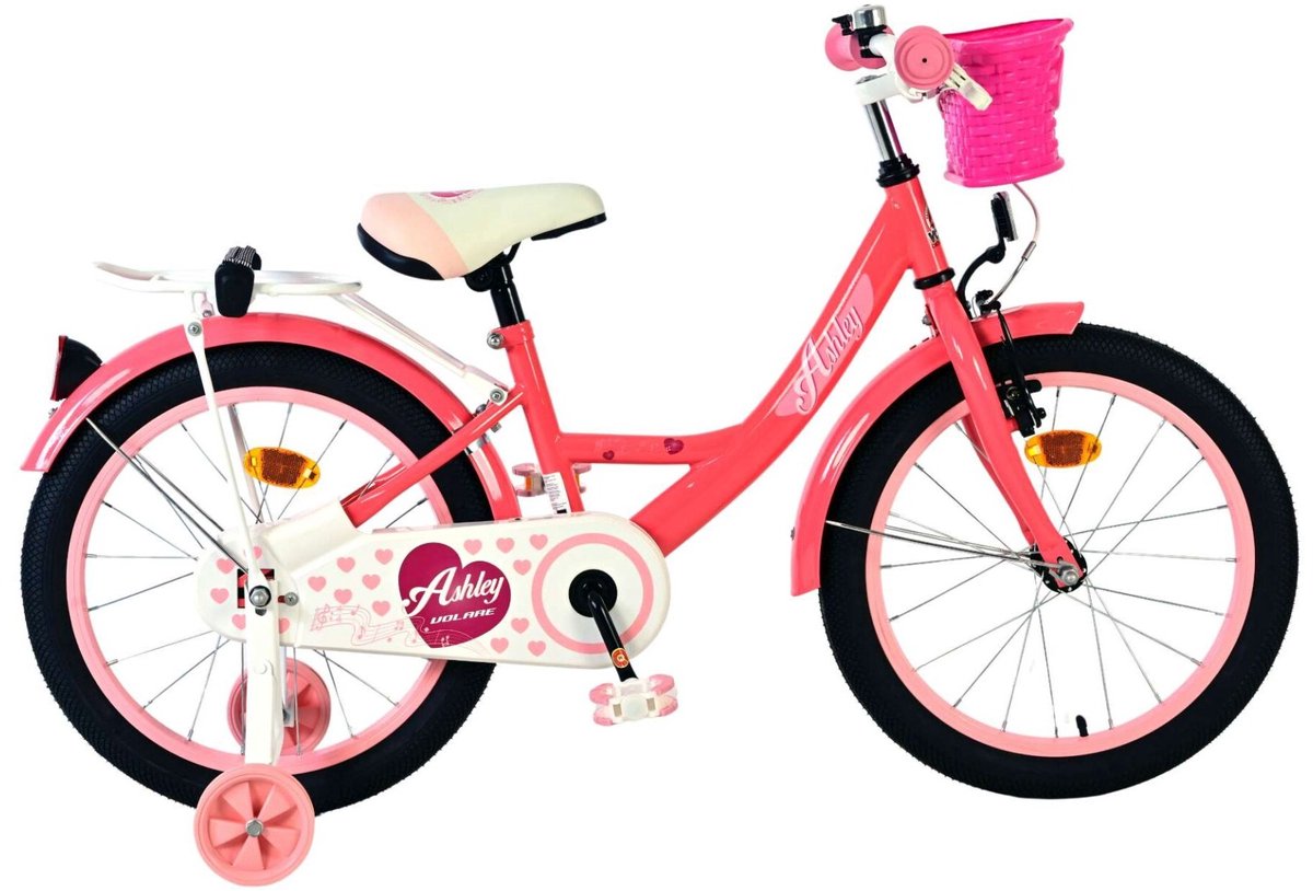 Volare Ashley Children's Bicycle - Mädchen - 18 Zoll - rosa Rot