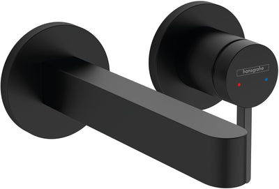 Hansgrohe finoris – Einbau-Waschtischmischer – Einhebelbedienung – mit Ablassschraube – 168 mm – mattschwarz