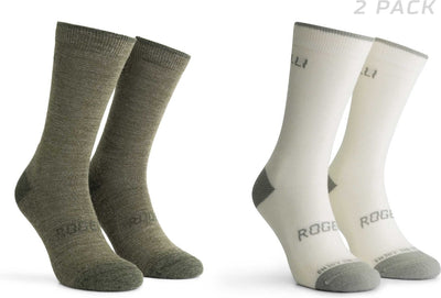 Rogelli Radsocken aus Merinowolle – 2er-Pack – Grün Taupe – 36 39