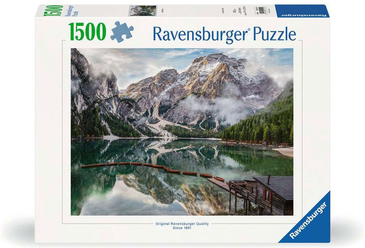 Ravensburger Puzzle Lago di Braies 1500 Teile Landschaftspuzzle.