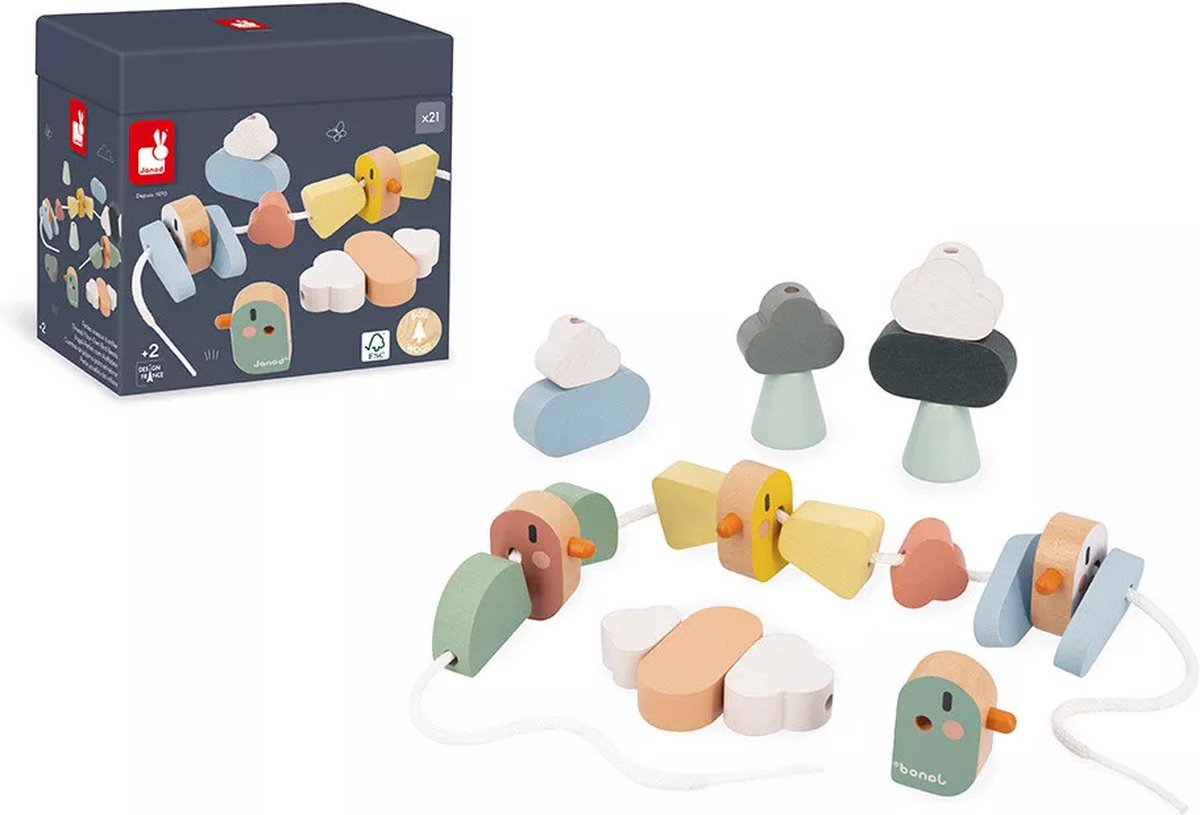Janod – süßer Kokon – Vogelperlen-Set