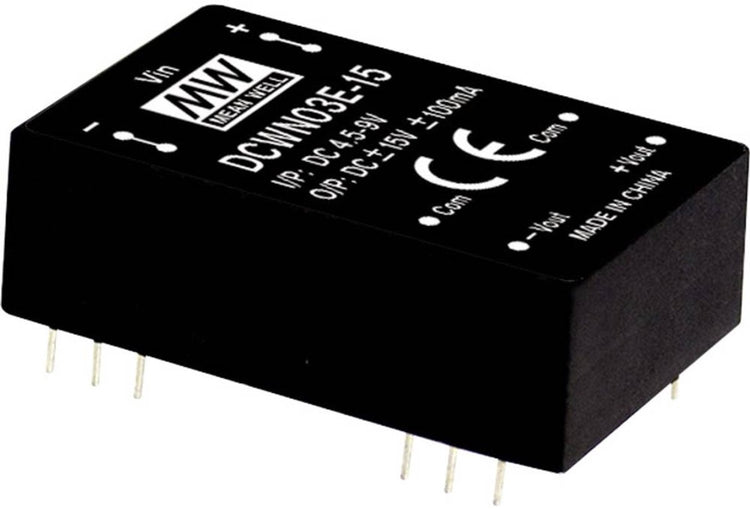 Mean Well DCWN03C-15 DC-DC-Wandlermodul 100 mA 3 W Anzahl der Ausgänge: 2 x Inhalt 1 Stück(e)