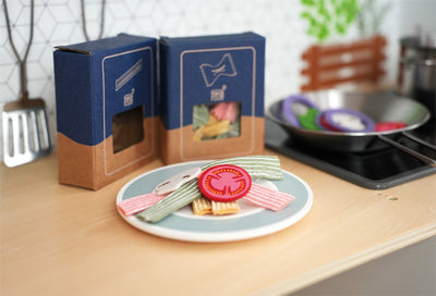 Kleine Fußholz -Playetts Pasta Chef Set, 19dlg.
