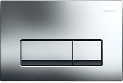 Geberit delta50 Bedienplatte – 2-Tasten-Unterputz – rechteckige Tasten – Chrom glänzend