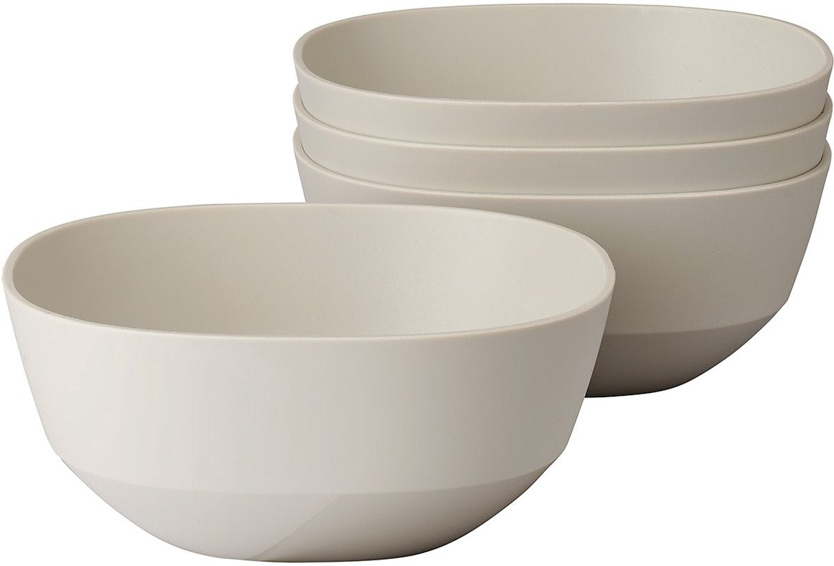 Mepal Servierschüssel Silueta - 4x 750 ml - Salatschüssel - Nordic White