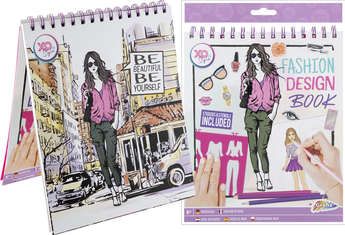 Grafix Fashion Design Sticker Book + Schablone