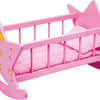 Kleiner Fuß Holzpuppenbett Stern rosa