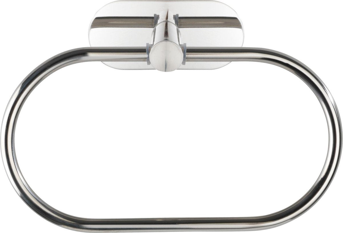 Wenko turbo-loc® Handtuchring Orea Edelstahl glänzend – Handtuchhalter – Montage ohne Bohren – selbstklebend – 10 Jahre Garantie
