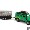 Kids Globe Die Cast Land Rover mit Dino-Trailer, 29 cm