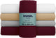 Stille. Living Hush Living Spannbettlaken 100 % Baumwolle, 144 tc, flexibel und atmungsaktiv – rundum elastisch – 90 x 200 + 30 cm – Bordeaux