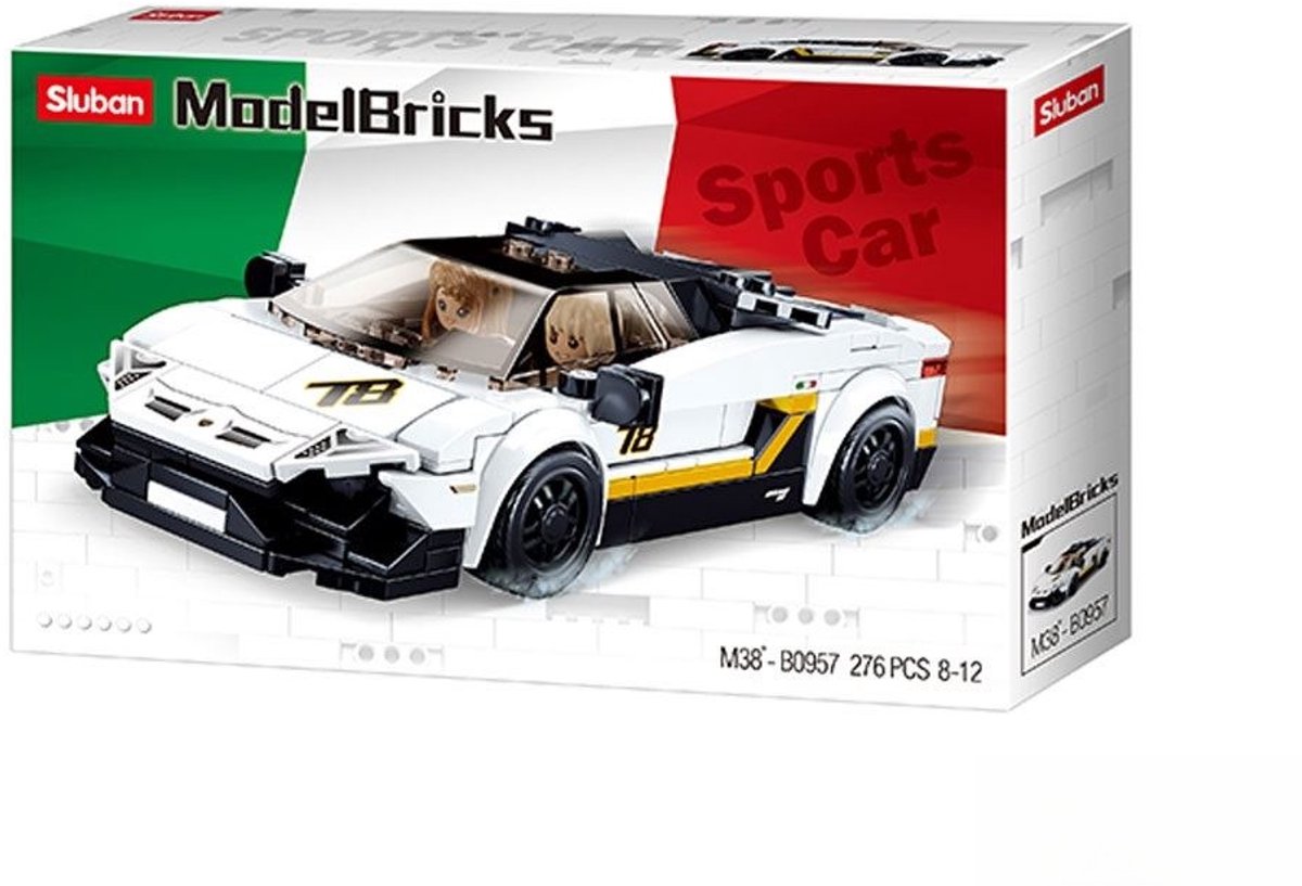 Sluban Modelbricks italienischer Supersportwagen weiß (M38-B0957)