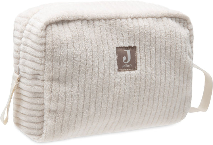 Jollein Windeletui – Cloudy Rib – Baby-Kulturbeutel – 21 x 14 cm – Haferflocken