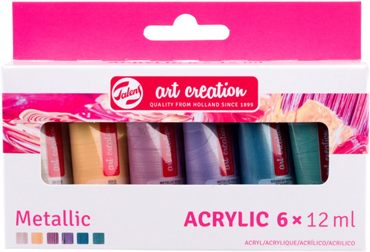 TALENS Art Creation Acrylfarben Set Metallic, 6x12ml