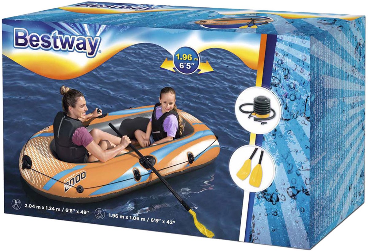 Bestway Kondor 2000 aufblasbares Boot Set 2 Personen Orange
