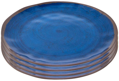 Bo-camp - Speiseteller - Halo - 4 Stück - Melamin - Blau