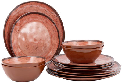 Bo-Camp-Geschirr – Halo – 12-teilig – Melamin – Ton