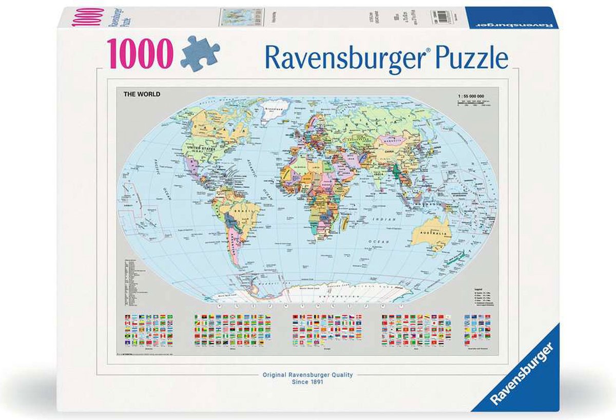 Ravensburger Jigsaw Puzzle Politische Weltkarte, 1000st.