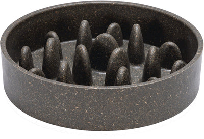 Entworfen von Lotte Pom, Anti-Raucher-Katzentoilette – Slow-Feeder-Katze – Futternapf – spülmaschinenfest – Bambus – Grau – 410 ml