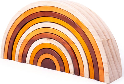 Bigjigs großer Holzstapel Regenbogen natürlicher