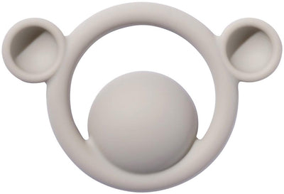 Moluk Nogi Bär beige, taktiler Beißring, aus Silikonkautschuk, in Box 12,5x2x8,5cm, 0+