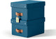Leitz Puro kleine Aufbewahrungsbox mit Deckel – 2er-Set – 7 l – 100 % recycelter Karton – dunkelblau