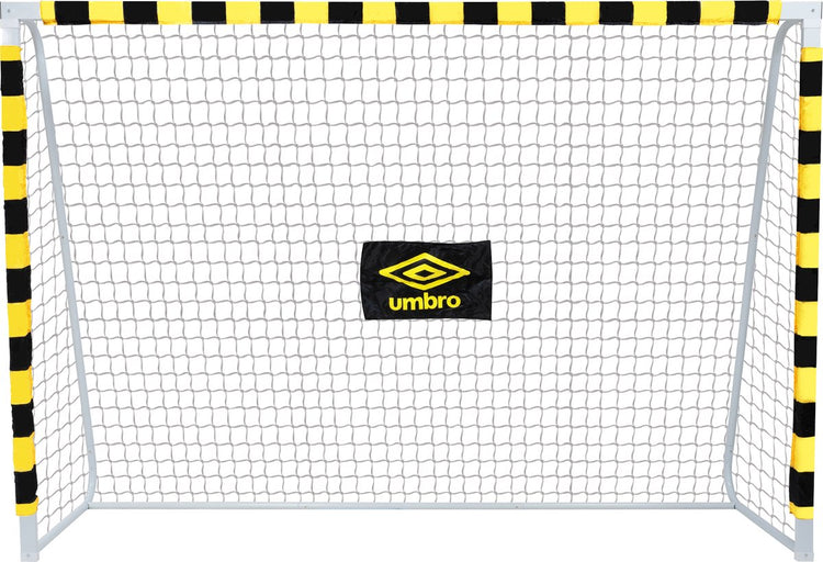 Umbro Fußballtor – Fußballtor 300 x 200 x 90 cm – großes Fußballtor – Outdoor-Spielzeug für Kinder und Erwachsene – schnelle Montage – Fußball-Trainingstor – Metall – Schwarz Gelb