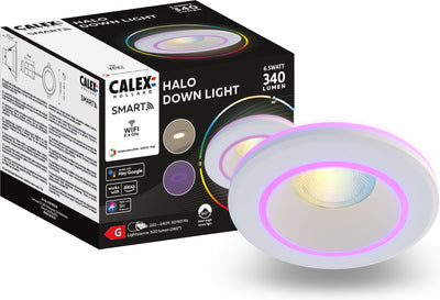 Calex Halo Smart Einbaustrahler – Smart Downlight – RGB und warmweißes Licht – Weiß