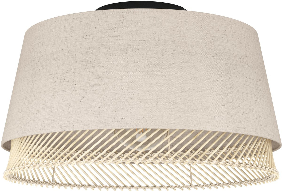 Eglo Tisch-Deckenleuchte - E27 - ø 38 cm - Natur|Braun|Schwarz - Textil