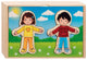 Goki Holzdressing -Puzzle -Junge und Mädchen in Houten Box, 36st.