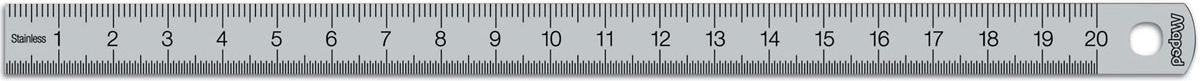 20-cm-Lineal aus Stahl von Maped Office mit eingravierten Graduierungen