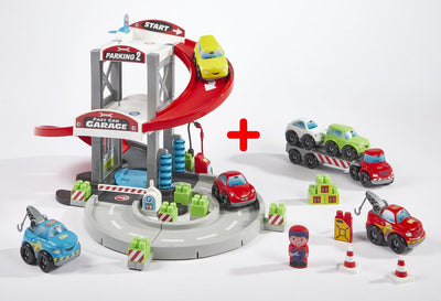 Abrick Garage mit Transporter und Autos