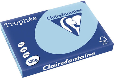 Clairefontaine Trophäe Pastell, farbiges Papier, A3, 120 g, 250 Blatt, blau